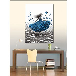 Kanvas Tablo Kelebek Elbiseli Kız 70x100 cm