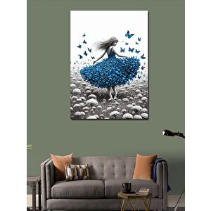 Kanvas Tablo Kelebek Elbiseli Kız 70x100 cm