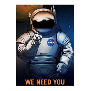 Astronot Art Mdf Poster 35cm X50cm 35x50 cm