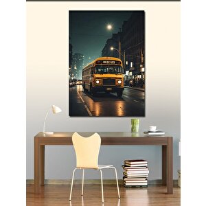 Kanvas Tablo Sarı Otobüs 100x140 cm
