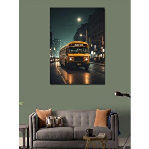 Kanvas Tablo Sarı Otobüs 100x140 cm