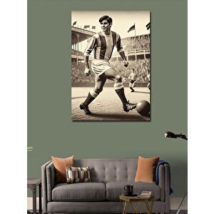 Kanvas Tablo Eski Zamanlarda Futbol Siyah Beyaz 100x140 cm