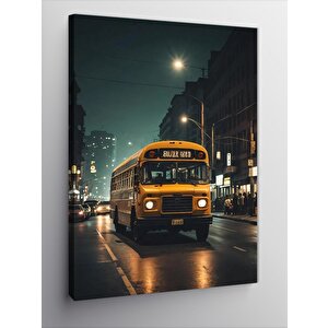 Kanvas Tablo Sarı Otobüs