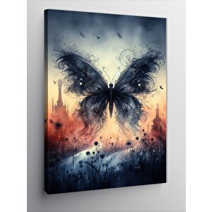 Kanvas Tablo Desenli Siyah Kelebek 100x140 cm