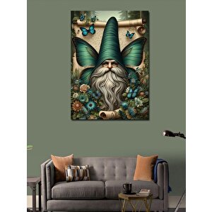 Kanvas Tablo Şapkalı Cüce Ve Kelebekler 70x100 cm