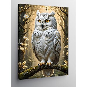 Kanvas Tablo Daldaki Beyaz Baykuş 70x100 cm