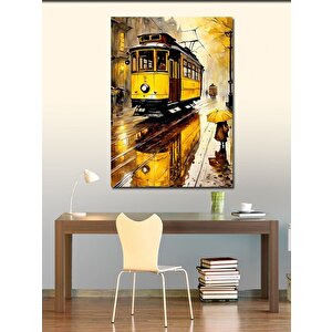 Kanvas Tablo Sarı Tramvay 70x100 cm