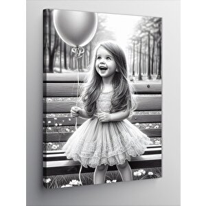 Kanvas Tablo Balon Tutan Çocuk