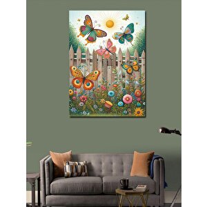 Kanvas Tablo Çitler Ve Kelebekler 70x100 cm