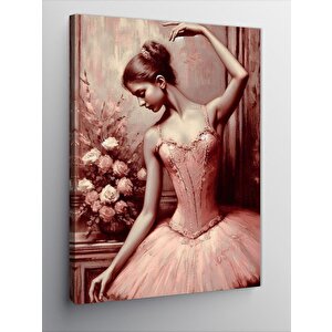 Kanvas Tablo Pembe Elbiseli Balerin 70x100 cm