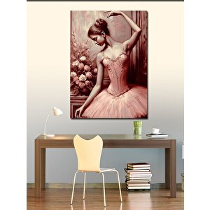 Kanvas Tablo Pembe Elbiseli Balerin 70x100 cm