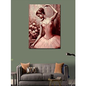 Kanvas Tablo Pembe Elbiseli Balerin 70x100 cm