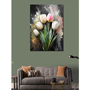 Kanvas Tablo Beyaz Laleler 70x100 cm