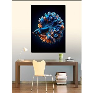 Kanvas Tablo Soyut Mavi Balık 70x100 cm
