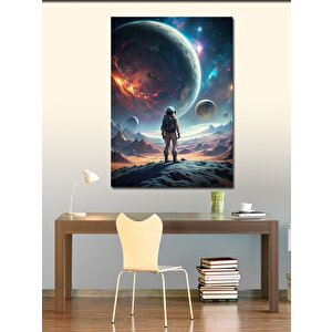 Kanvas Tablo Astronot Adam Ve Gezegenler