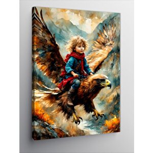Kanvas Tablo Kartal Ve Çocuk 100x140 cm