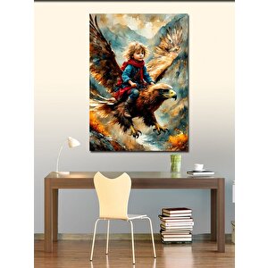 Kanvas Tablo Kartal Ve Çocuk 100x140 cm