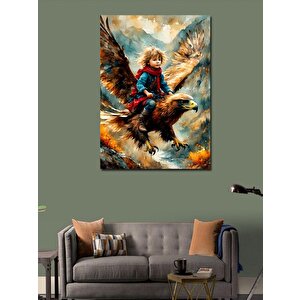 Kanvas Tablo Kartal Ve Çocuk 100x140 cm