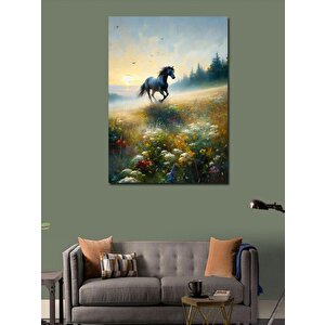 Kanvas Tablo Kır Ve Siyah At
