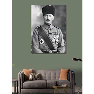 Kanvas Tablo Siyah Beyaz Mustafa Kemal 100x140 cm