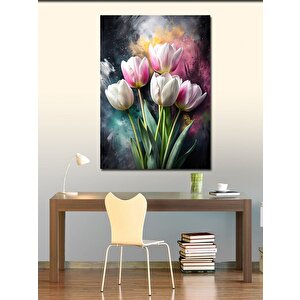 Kanvas Tablo Beyaz Laleler 70x100 cm
