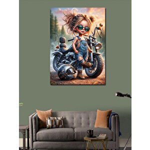 Kanvas Tablo Motorcu Çocuk 70x100 cm
