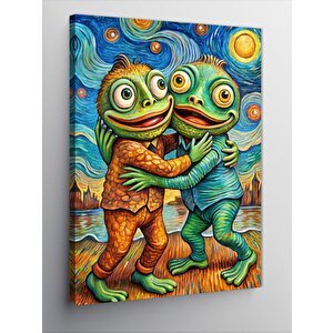 Kanvas Tablo Sarılan Kurbağalar 70x100 cm