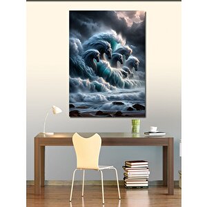 Kanvas Tablo Beyaz Atlar 70x100 cm