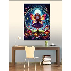 Kanvas Tablo Kelebek Kanatlı Keman Çalan Kız 70x100 cm