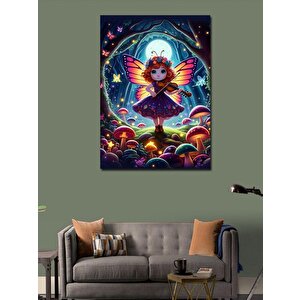 Kanvas Tablo Kelebek Kanatlı Keman Çalan Kız 70x100 cm