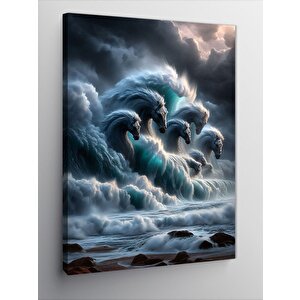 Kanvas Tablo Beyaz Atlar 100x140 cm