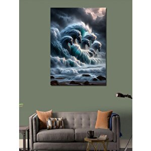 Kanvas Tablo Beyaz Atlar 100x140 cm
