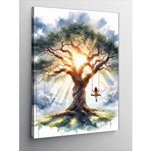 Kanvas Tablo Salıncakta Sallanan Çocuk 100x140 cm