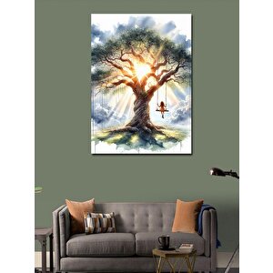 Kanvas Tablo Salıncakta Sallanan Çocuk 100x140 cm