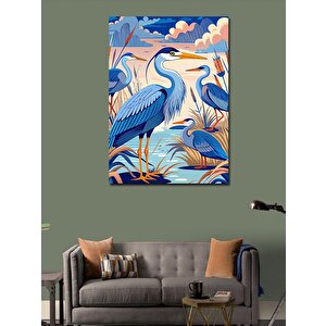 Kanvas Tablo Mavi Leylekler 70x100 cm