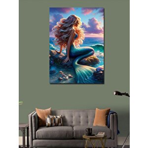 Kanvas Tablo Sarı Saçlı Deniz Kızı 100x140 cm
