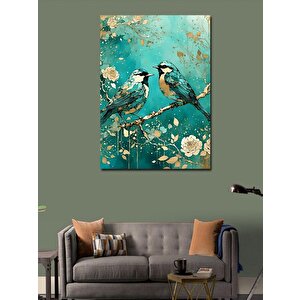 Kanvas Tablo Daldaki Mavi Kuşlar 100x140 cm