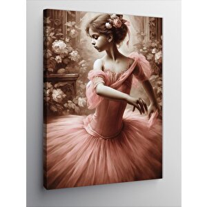 Kanvas Tablo Pembe Elbiseli Çocuk 70x100 cm