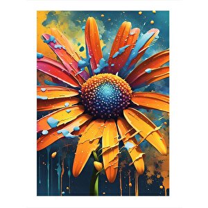 Sarı Kasımpatı Model Ahşap Tablo 25cmx 35cm 25x35 cm