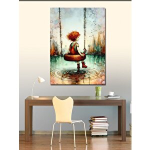 Kanvas Tablo Salıncakta Sallanan Çocuk 100x140 cm