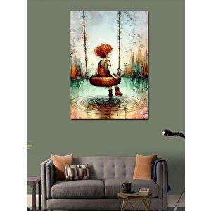 Kanvas Tablo Salıncakta Sallanan Çocuk 100x140 cm