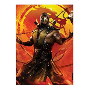 Mortal Kombat Scorpion Tasarım Mdf Tablo 35cm X50cm 35x50 cm