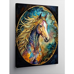 Kanvas Tablo Sarı At 70x100 cm