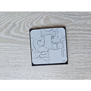Emel Home Montessori 3d Hayvan Figürlü Puzzle 18 Parça Zeka Oyunu Beyaz