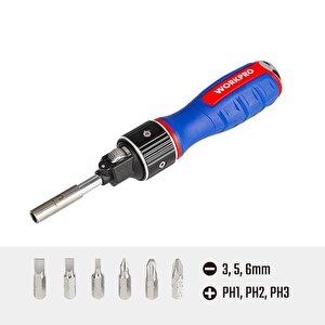 Workpro Wp221069 6-in-1 Profesyonel Cr-v Cırcırlı Manyetik Tornavida Seti