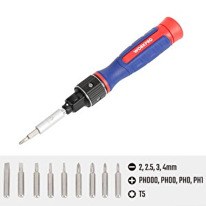 Workpro Wp221070 9-in-1 Profesyonel Cr-v Cırcırlı Manyetik Hassas Tornavida Seti