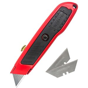 Workpro Wp213005 Alüminyum Gövde Geri Çekilebilir Rötuş Maket Bıçağı + 3 Adet Yedek Bıçak