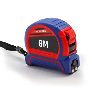 Workpro Wp261044 8mx25mm Naylon Kaplama Sarı Çift Taraflı Manyetik Çelik Şerit Metre