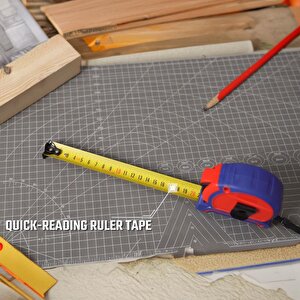 Workpro Wp261044 8mx25mm Naylon Kaplama Sarı Çift Taraflı Manyetik Çelik Şerit Metre