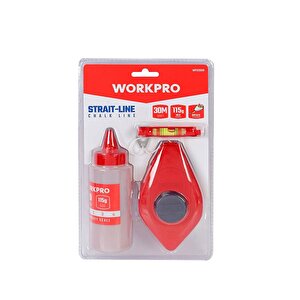 Workpro Wp329019 Çizim İpi Seti 115gr Kırmızı Çizim İpi Boyası + Mini Su Terazisi + 30m Çizim İpi